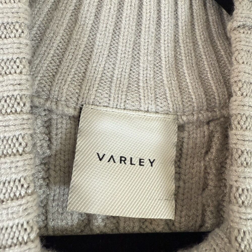 Varley Sweater Vest Women's Medium Grey Turtleneck Cableknit Sleeveless - Picture 4 of 10